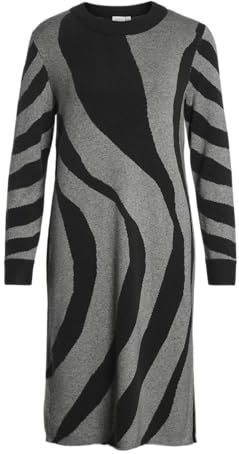 Vitif Crewneck Knit Midi Dress- Noos, Medium grijs (grey melange), L