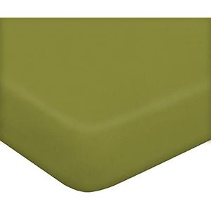 Homemania 13651 blad met hoeken, One-Single, Solid Color-Drap overtrek voor het bed, groen, 90 x 200 cm