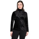 Ulla Popken - Shirt - Zwart - Fluweel/Nicky Velours - Lange Mouw
