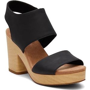 TOMS Dames Mallorca sandaal met plateauzool, Totaal Zwart, 38 EU