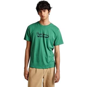 Pepe Jeans Heren Eggo N T-shirt, Groen (Jungle Green), XS, Groen (Jungle Green), XS
