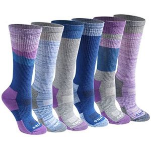 Dickies Women's Dri-Tech Fashion Moisture Control Crew Socks (5/6/12 Pairs) (S-XL), Blue Mountain (6 Pairs), Large