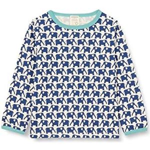 loud + proud Uniseks kinder-T-shirt met lange mouwen en olifantenprint, GOTS-gecertificeerd T-shirt, ultra marine, 122/128 cm