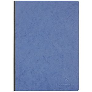 Clairefontaine 791424C - Collectie Age Bag - Blauw gebonden notitieboek met genaaide rug - A4 21x29,7cm - 192 pagina's met kleine ruitjes - Wit papier van 90 g - Glanzende karton cover met leren nerf