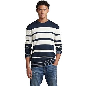 G-STAR RAW Heren Irregular Knit Pullover Sweater, meerdere kleuren (Salute/Milk Stripe C706-D517), XS, Meerdere kleuren (salute/melkstreep C706-d517), XS