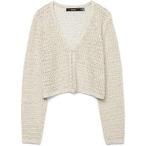 VERO MODA Dames Vmleilani Mesh Ls V-hals Short Cardigan, berk, M