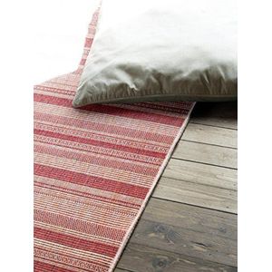 Benuta Natura Gestreept vloerkleed, onderhoudsvriendelijk tapijt voor hal en andere woonruimtes 160x230 cm rood