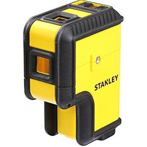 Stanley STHT77503-1 3 SPL3 (compacte puntlaser met rode diode, twee soldeerpunten neerwaarts en een horizontaal punt, voor binnenruimtes tot 30 m, incl. houder, batterijen en tas), 1,5 V, geel/zwart