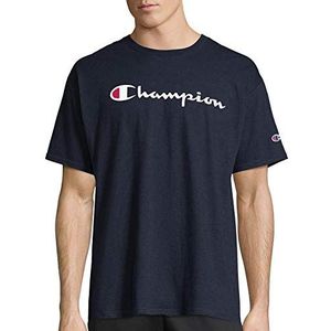 Champion Classic Jersey Script T-shirt voor heren, blauw (White Navy), XXL