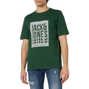 JACK & JONES JJFLINT Tee SS Crew Neck, dark green, S