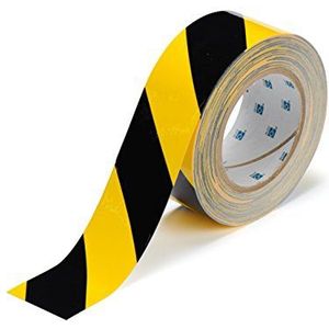 Toughstripe Gestreept Lint, 50.80mm x 30.48m, Zwart/Geel
