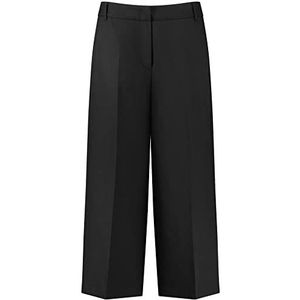 Taifun Dames Culotte van Lyocell-linnen-mix broek vrije tijd verkorte broek effen 3/4 lengte, zwart, 38 NL Kort