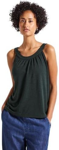 Street One Dames Linnen zomertop in Groen, in size: 34