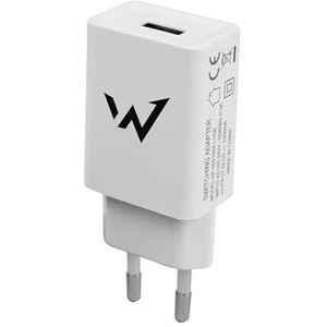 W onder full-power, oplader voor smartphone en tablet, 5 mm, 1 USB-A-poort, wit, EU-stekker