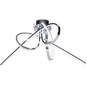 Eglo Selvina Led-plafondlamp, 3 lichtpunten, moderne woonkamerlamp, keukenlamp van aluminium en kunststof, chroom, wit, diameter 52 cm