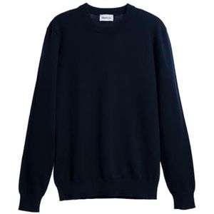 Diana Studio, Navy gebreide kraag voor heren, 100% katoen, lange mouwen, maat L, regular fit, Blauw Navy, L