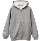 UNITED COLORS OF BENETTON - Sweatvest - Duifblauw / Grijs Gemêleerd / Wit