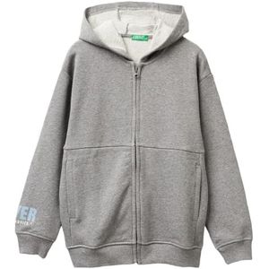 UNITED COLORS OF BENETTON - Sweatvest - Duifblauw / Grijs Gemêleerd / Wit