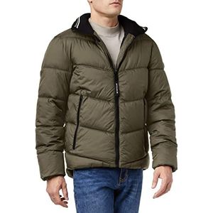 TOM TAILOR Uomini Puffer jas met opstaande kraag 1032482, 10415 - Dusty Olive Green, XXL