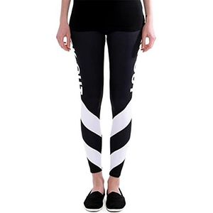 cosey - bedrukte kleurrijke legging (one size fits all) - ontwerp Workout Lijnen zwart wit
