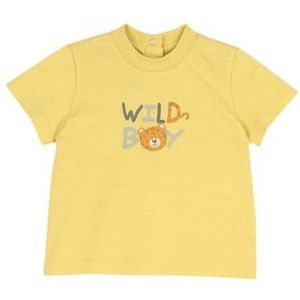 Chicco T-shirt van katoen met korte mouwen voor jongens, Lichtgeel, 12 Maanden