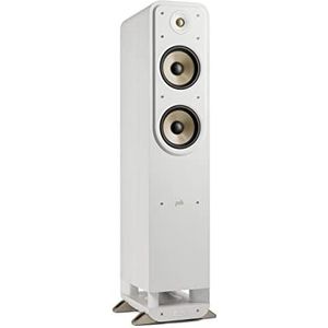 Polk Audio Signature Elite ES55 HiFi Vloerstaande Luidspreker met Hoge Resolutie voor Thuisbioscoop, Hi-Res-Gecertificeerde Speaker, Zuilluidspreker, Dolby Atmos en DTS: X Compatibel (1 Stuk) - Wit