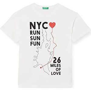 United Colors of Benetton T-shirt voor meisjes en meisjes, wit 101., M