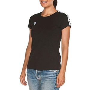 Arena Icons Team T-shirt voor dames, zwart-wit-zwart, X-klein