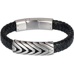 iXXXi Men Leren Heren armband Bodhi Zilver Mat | 19cm
