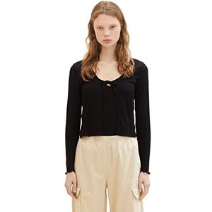 TOM TAILOR Denim Dames 1036566 Longsleeve T-shirt, 14482-Deep Black, XL, 14482 - Deep Black, XL