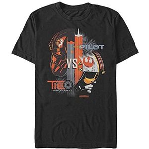 Star Wars Unisex Empire Vs Rebels Organic T-shirt met korte mouwen, zwart, L
