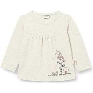 SALT AND PEPPER Baby-meisjes L/S Birdleavesprint T-shirt, Oatmeal Mel., 74 cm