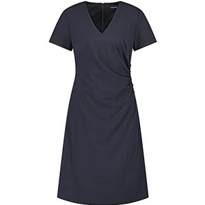Taifun Etui-jurk voor dames, met taille-opstelling, korte mouwen, korte etui-jurk, effen, knielengte, Donkerblauw, 40