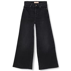 7 For All Mankind Dames Zoey Luxe Vintage met Raw Cut Jeans, zwart, 23W x 23L