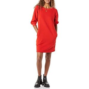Amazon Essentials Dames fleece blouse mouw ronde hals sweatshirt jurk (verkrijgbaar in grote maten), rood, M