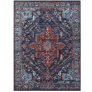 Nouristan Azrow Lugar Orient woonkamertapijt, laagpolig, vintage oosters tapijt voor eetkamer, woonkamer, slaapkamer, 160 x 230 cm, polypropyleen, denim-blauw, 160 x 230 cm