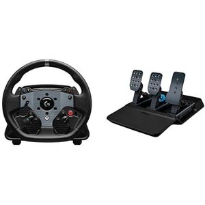 Logitech G PRO Racing Wheel + PRO Racing Pedals voor Xbox Series X|S, One en PC - PRO-stuurwiel- en pedalenbundel met 11 Nm directe aandrijving, ultrarealistische feedback, Premium afwerking - Zwart