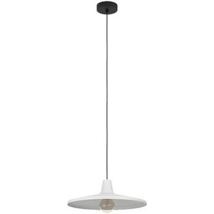 EGLO Hanglamp Miniere, pendellamp boven eettafel, eettafellamp van grijs en zwart metaal, lamp hangend voor woonkamer, E27 fitting, Ø 42 cm