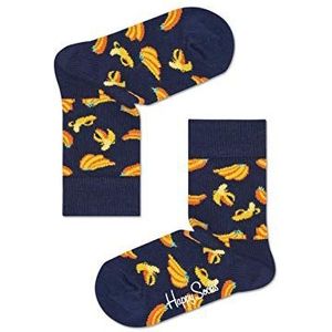 Happy Socks Pizza, Kleurrijke en Leuke, Sokken voor Dames en Heren, Blauw-Oranje (36-40)