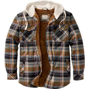 Legendary Whitetails Mannen kamp nacht Berber bekleed Hooded Flanel Button Down Shirt