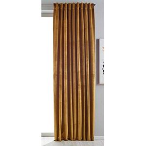 Gardinenbox Milano 20357 Verduisteringsgordijn, ondoorzichtig, met lussen, tunnelzoom, strijkband, in te korten, mosterd, 1 stuks H x B 280 x 135 cm