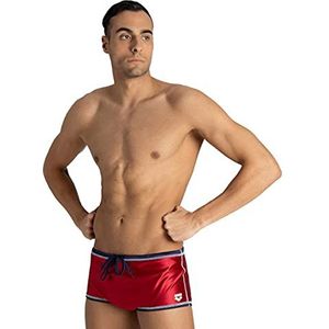 Arena Mannen Square Cut Drag Korte Omkeerbare Training Badpak Zwembroek, marine/Rood, 4 NL