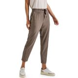 Street One Dames Lichtgewicht jacquard broek in Bruin, in size: 32