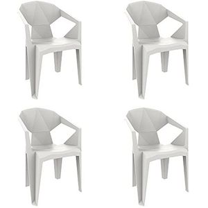Resol - Delta - Fauteuil - Wit - Kunststof - 4 Eenheden