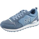 Skechers 155287 sneakers voor dames, Slate Suede Mesh Duraleather, lichtblauwe rand, 38 EU