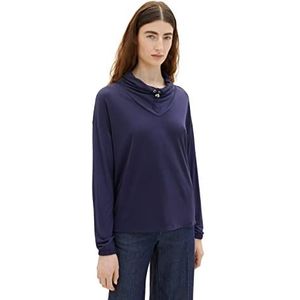 TOM TAILOR Dames T-shirt met lange mouwen 1035691, 11331 - Atlantic Ocean Blue, XXS
