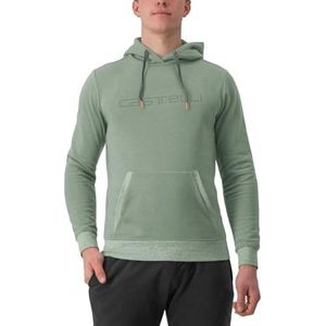 CASTELLI Uniseks hoodie met logo, lange trui, Defender Green, L