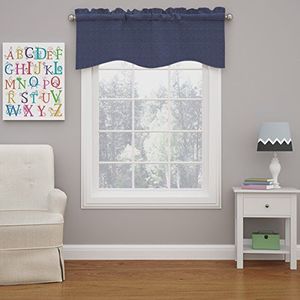 ECLIPSE Kendall Modern geschulpte volant staaf zak venster gordijn voor keuken of badkamer, 106,7 cm x 45,7 cm, denim