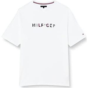 Tommy Hilfiger Heren BT-RWB MONOTYPE TEE-B S/S T-shirts, Wit, XXL, Kleur: wit, XXL