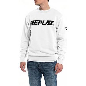 Replay Heren M6705 Sweatshirt, 801 Chalk, XL, Chalk.. 801, XL